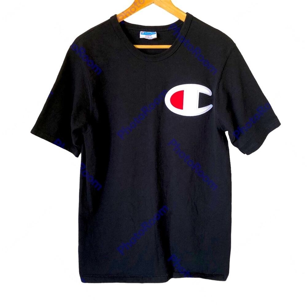 Vintage Champion Shirt Womens Large Embroidered Patch Logo Streetwear Y2K Retro